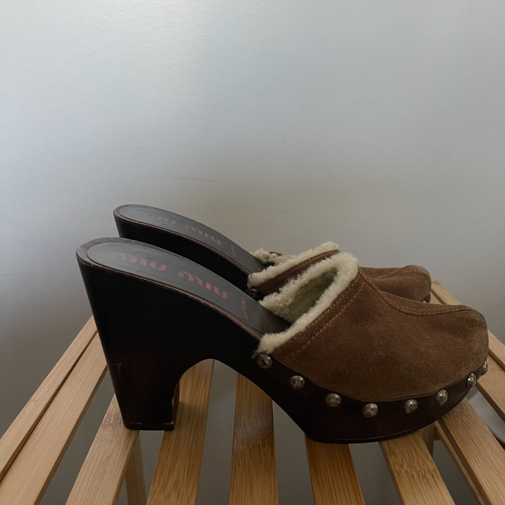 Miu Miu suede clogs